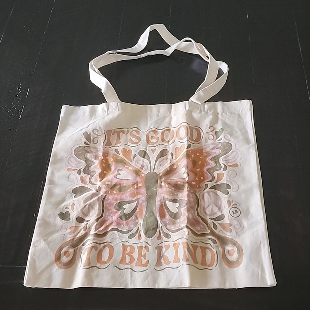 EARTHBOUND TRADING COMPANY Butterfly Tote Bag Organic Cotton Reusable